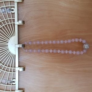 Vintage 60's Painted flower bead necklace Pink EUC Approx. 18 inches